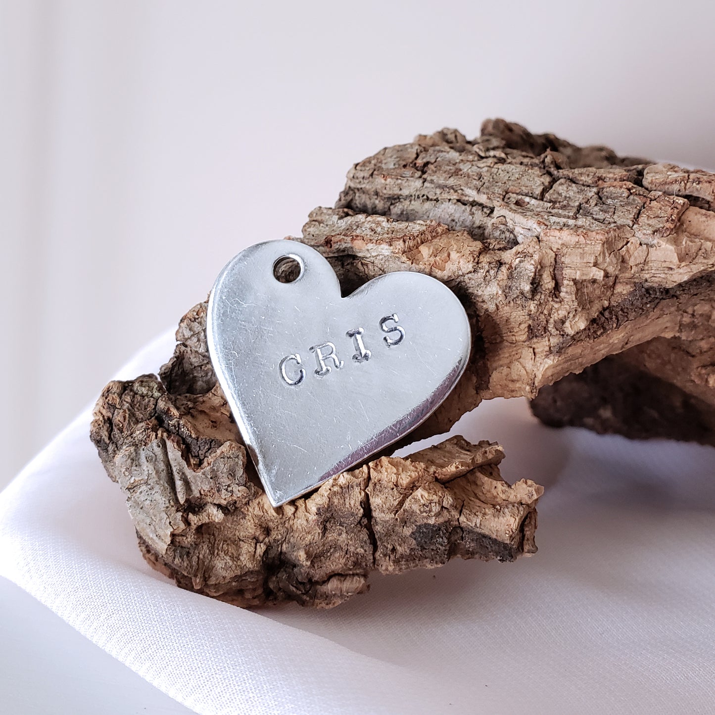 Stamped Heart Charm