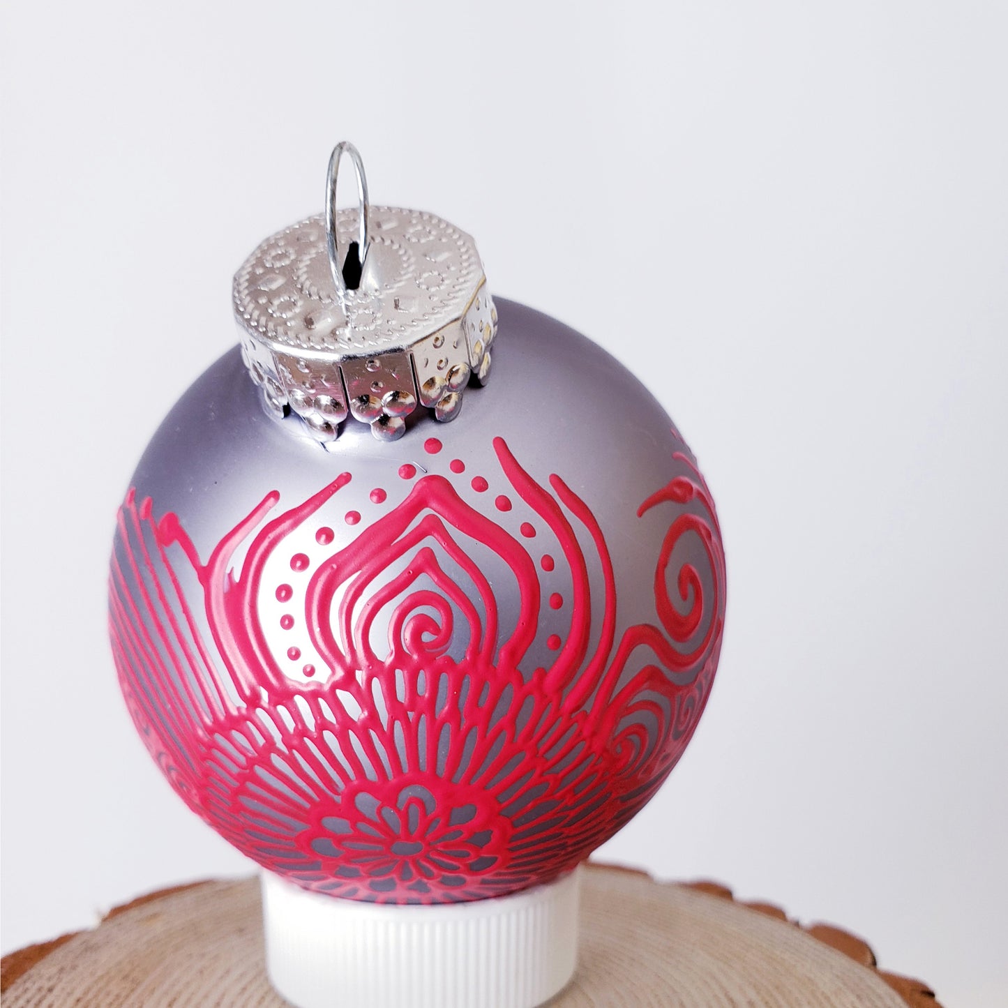 Hand Painted Glass Christmas Ornament 012