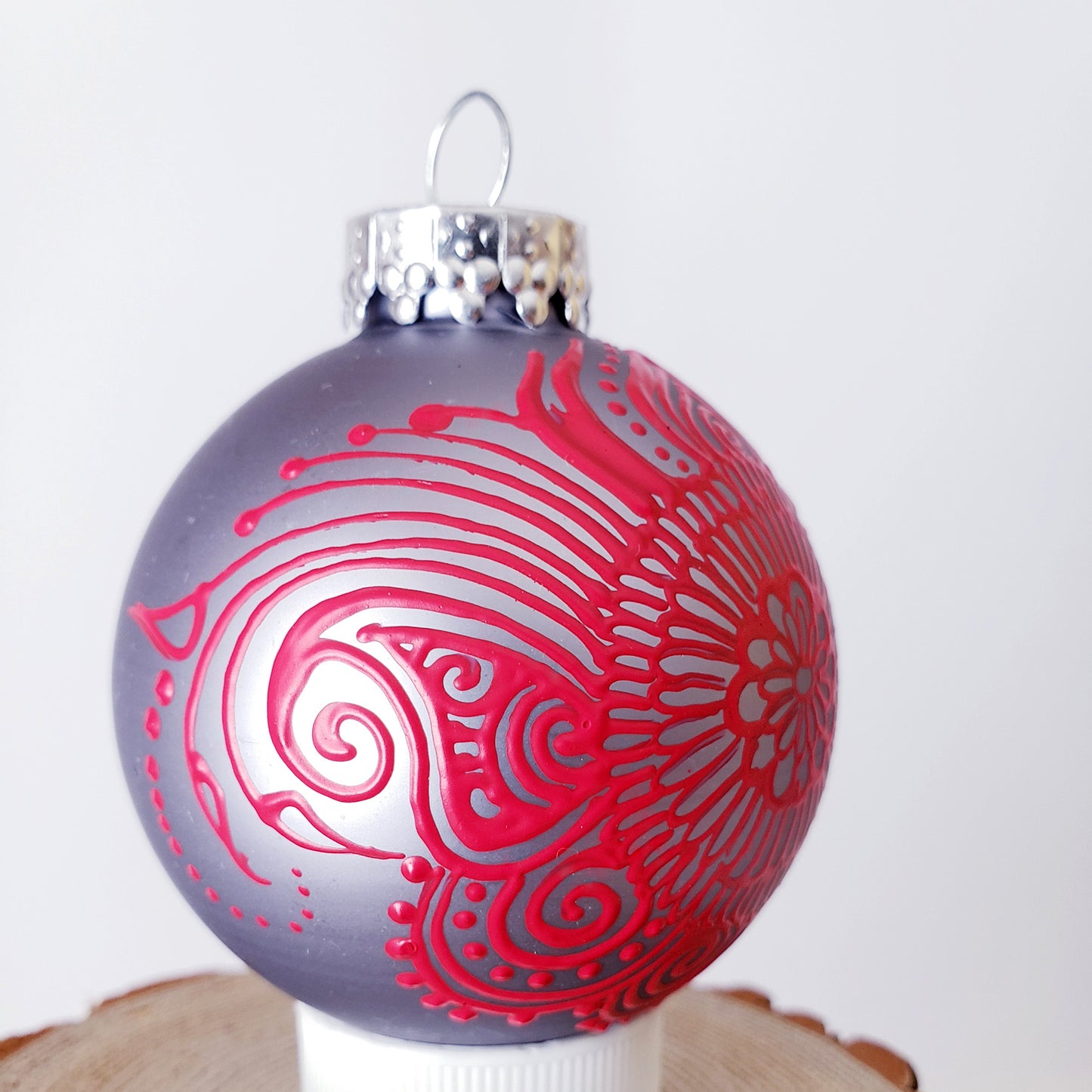 Hand Painted Glass Christmas Ornament 012