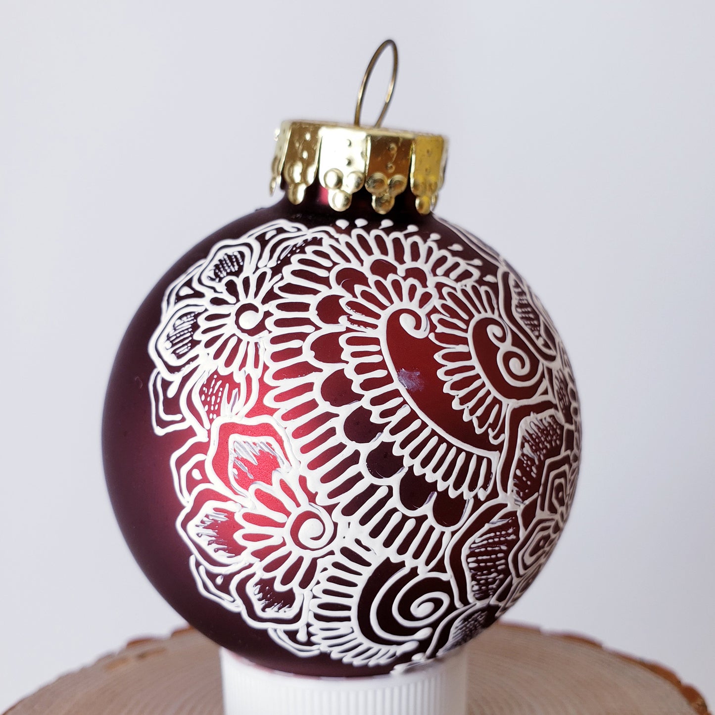 Hand Painted Glass Christmas Ornament 013