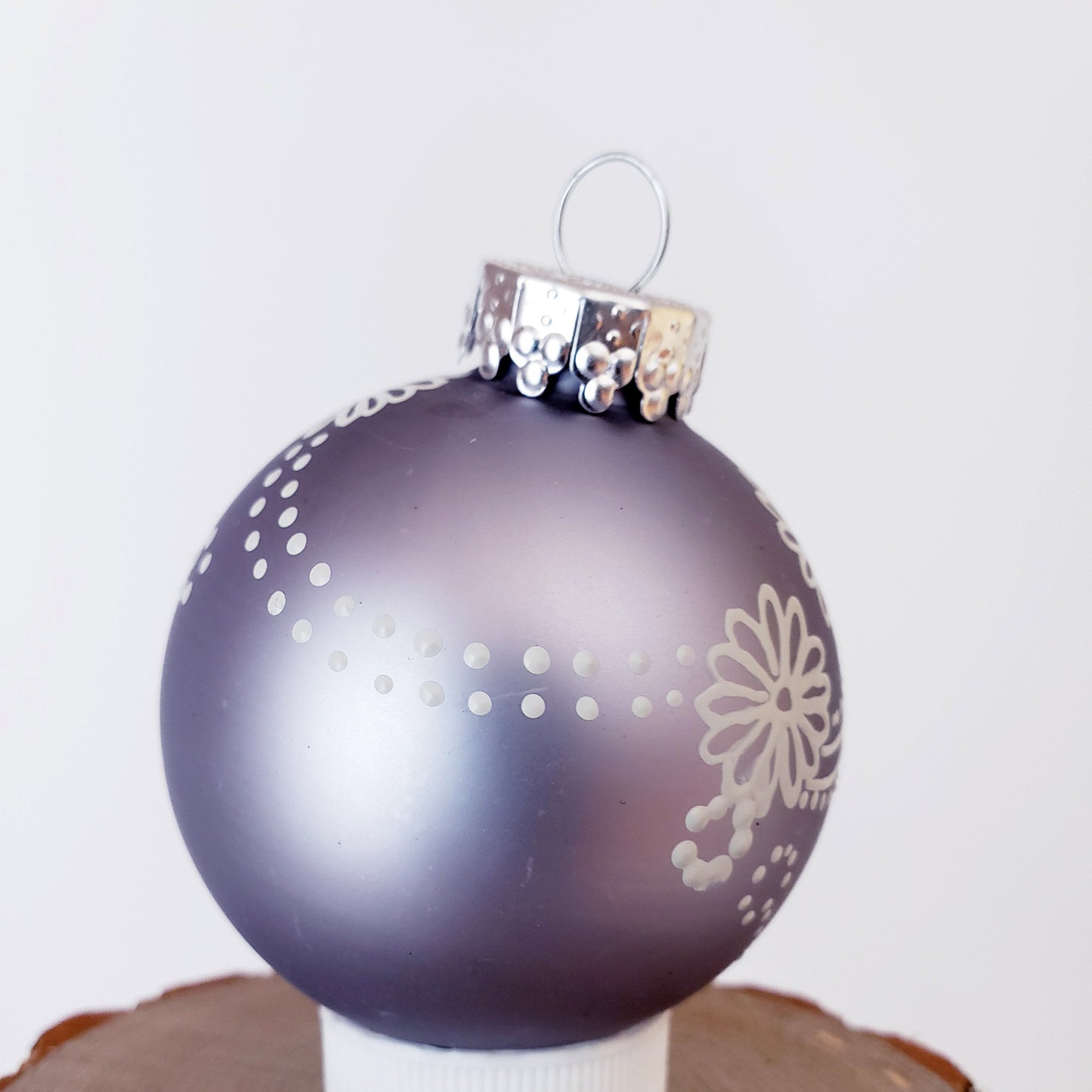 Hand Painted Glass Christmas Ornament 015