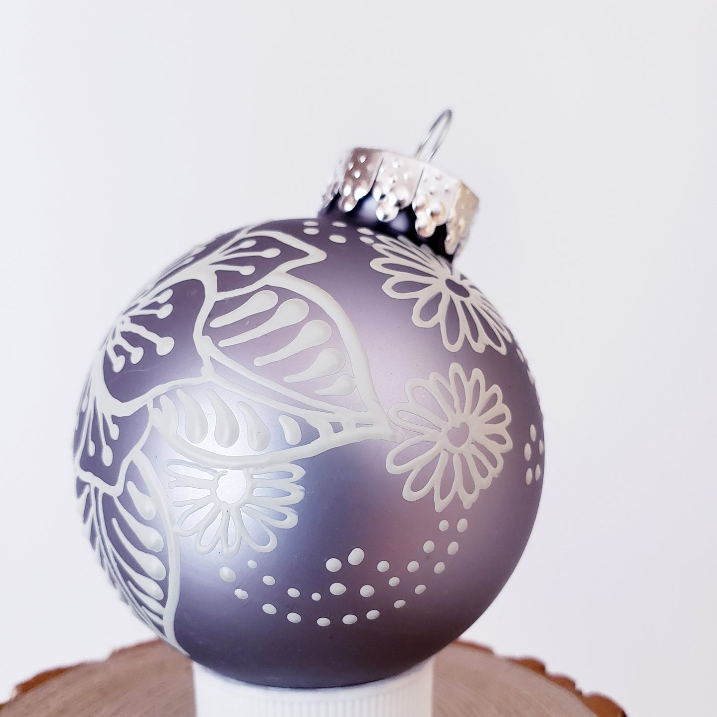 Hand Painted Glass Christmas Ornament 015