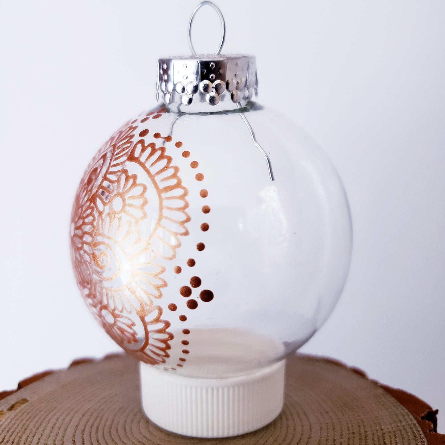 Hand Painted Glass Christmas Ornament 087