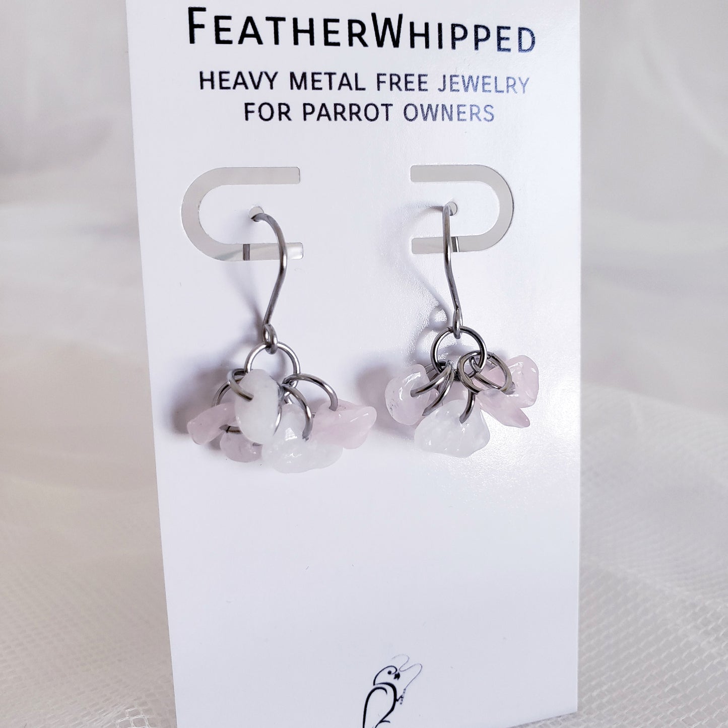 Rose Quartz Shaggy Bracelet & Earrings