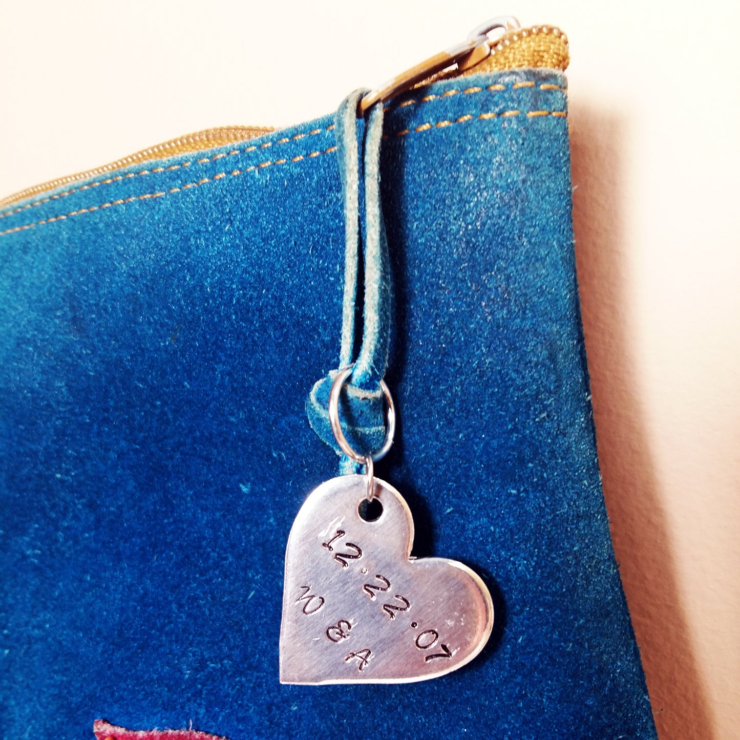 Stamped Heart Charm