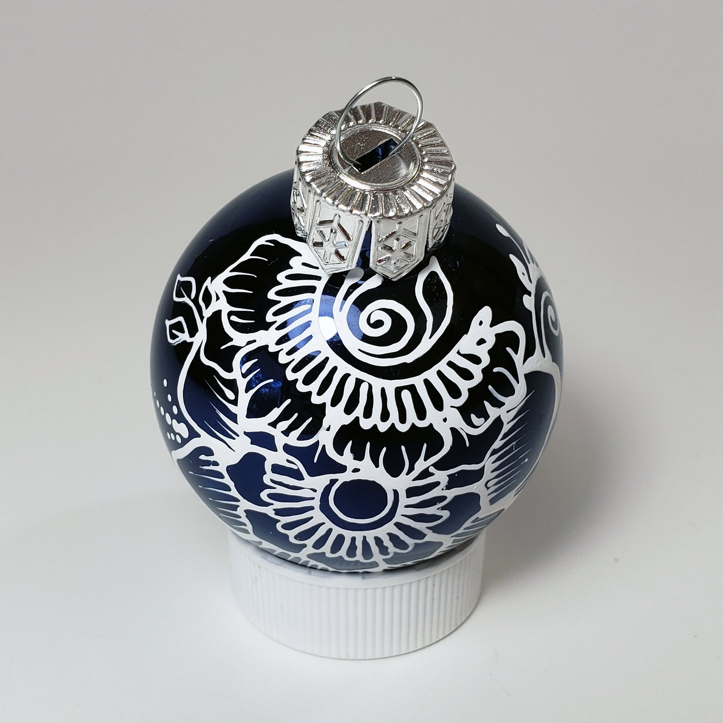 Hand Painted Glass Christmas Ornament 112