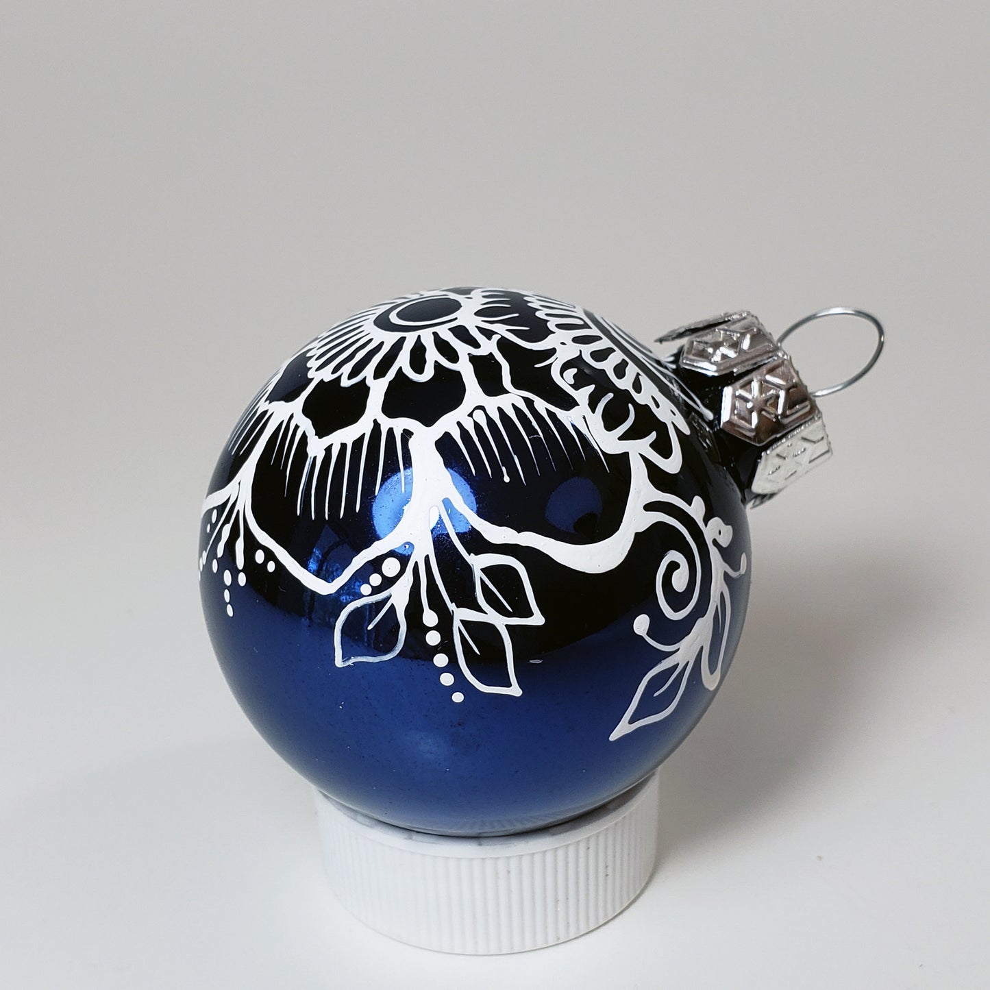 Hand Painted Glass Christmas Ornament 112