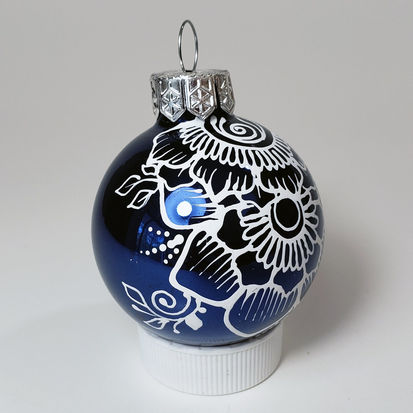 Hand Painted Glass Christmas Ornament 112