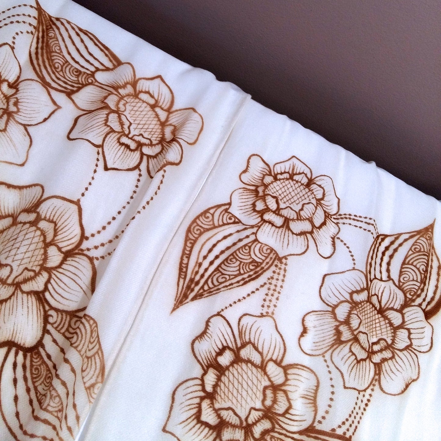 White Floral Scarf