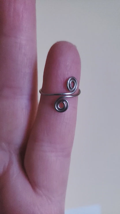 Adjustable Double Spiral Ring