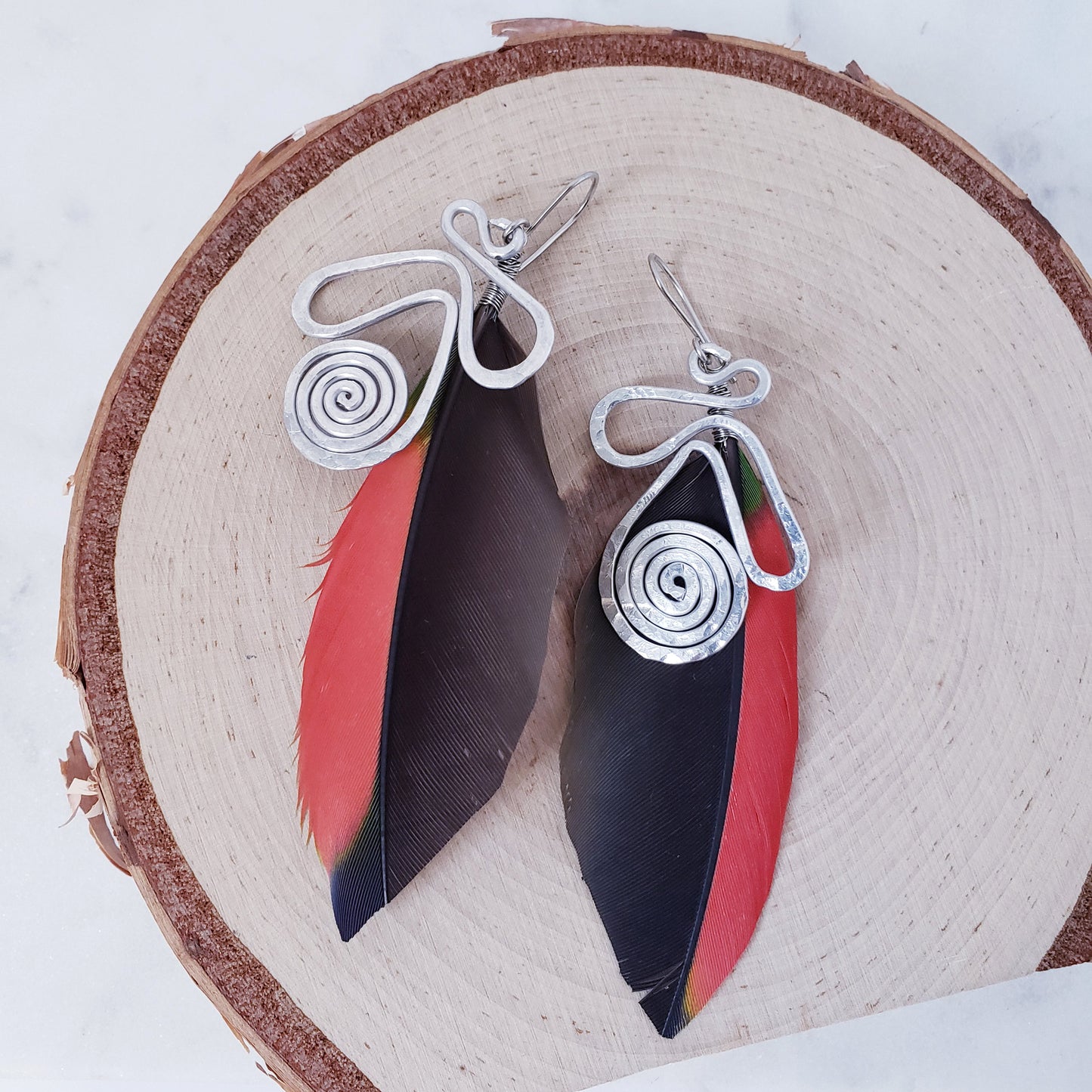 Hammered Feather Earrings