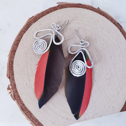 Hammered Feather Earrings