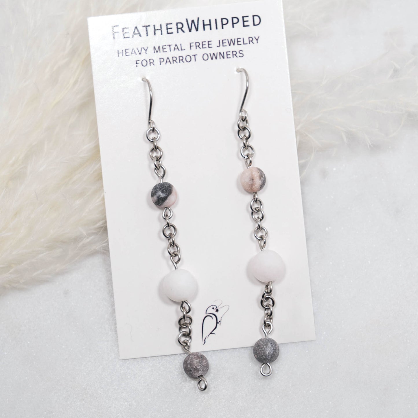 3 Beaded Linear Chain Earrings