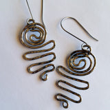 Spiral Hammered Wirework Earrings