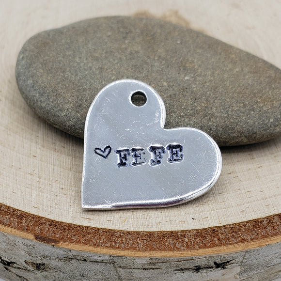 Stamped Heart Charm