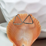 Long Back Hammered Triangle Studs