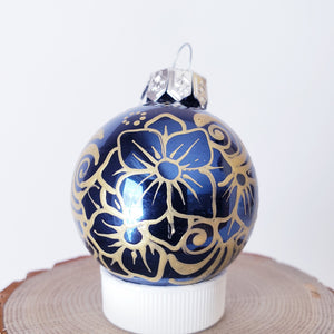 Hand Painted Glass Christmas Ornament 005