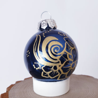 Hand Painted Glass Christmas Ornament 005