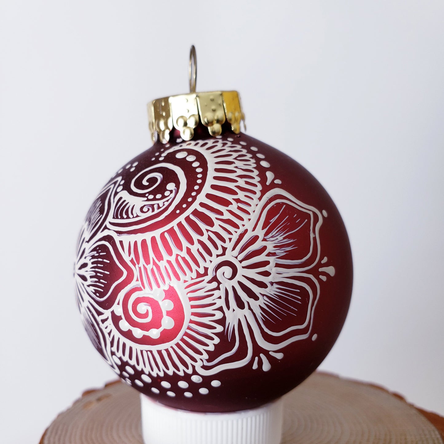 Hand Painted Glass Christmas Ornament 010