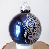 Hand Painted Glass Christmas Ornament 125