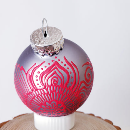 Hand Painted Glass Christmas Ornament 012