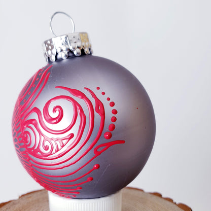 Hand Painted Glass Christmas Ornament 012