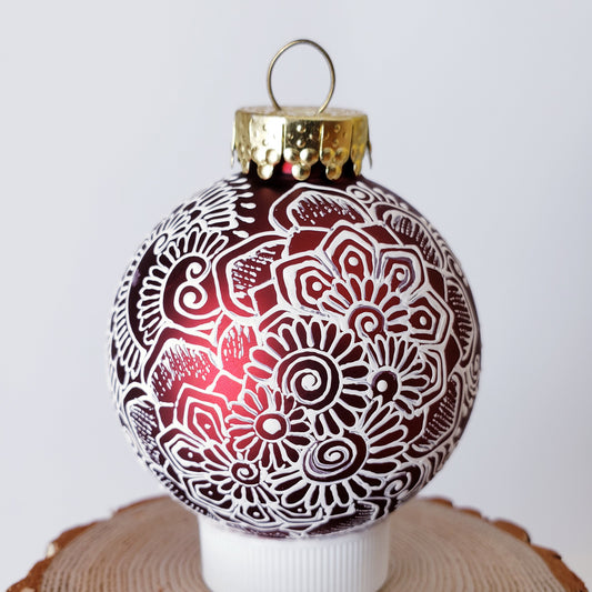 Hand Painted Glass Christmas Ornament 013