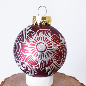 Hand Painted Glass Christmas Ornament 023