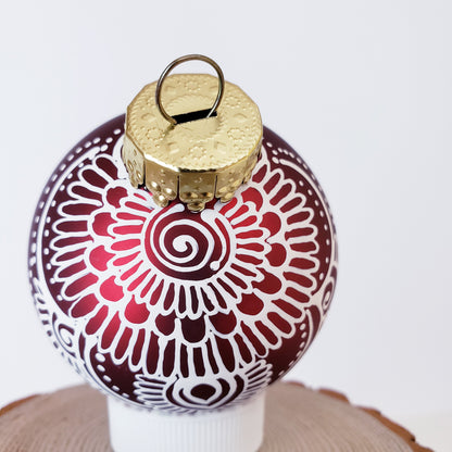Hand Painted Glass Christmas Ornament 027
