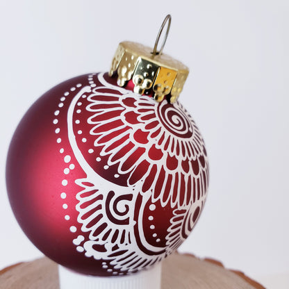Hand Painted Glass Christmas Ornament 027