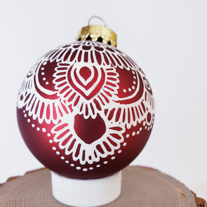 Hand Painted Glass Christmas Ornament 027