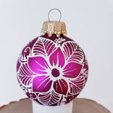 Hand Painted Glass Christmas Ornament 116