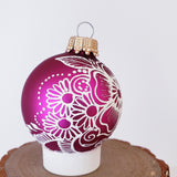 Hand Painted Glass Christmas Ornament 106