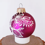 Hand Painted Glass Christmas Ornament 106