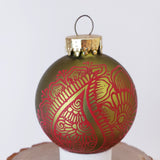 Hand Painted Glass Christmas Ornament 114