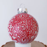 Hand Painted Glass Christmas Ornament 105