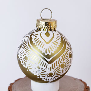 Hand Painted Glass Christmas Ornament 097