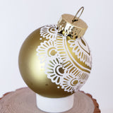 Hand Painted Glass Christmas Ornament 097