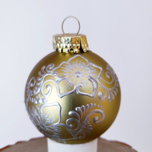 Hand Painted Glass Christmas Ornament 046