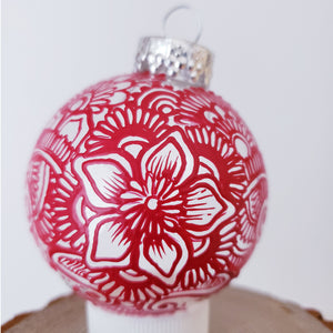 Hand Painted Glass Christmas Ornament 088