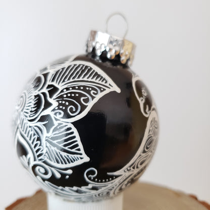 Hand Painted Glass Christmas Ornament 105