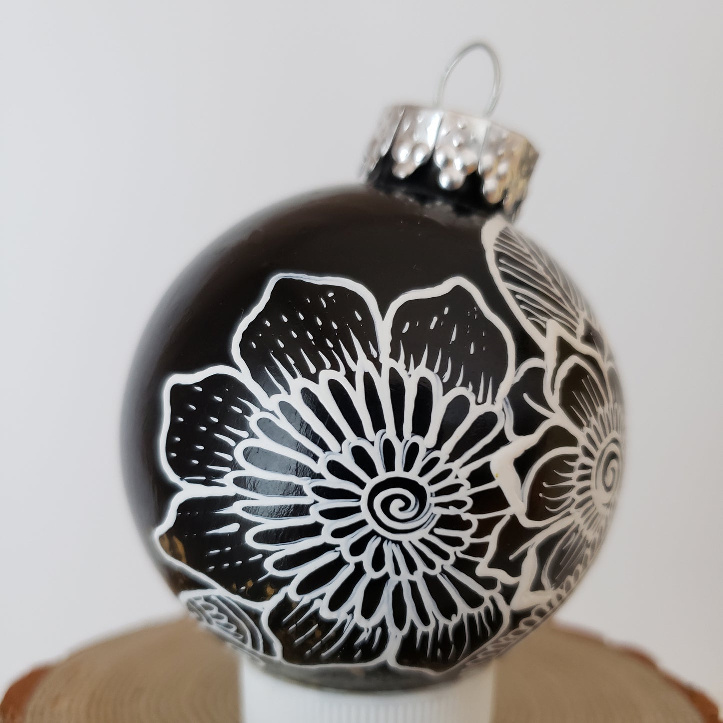 Hand Painted Glass Christmas Ornament 105