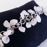 Rose Quartz Shaggy Bracelet & Earrings