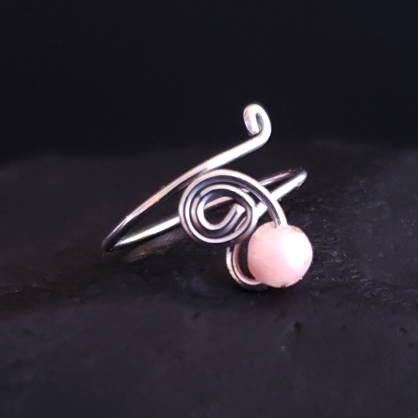 Adjustable Paisley Stone Ring
