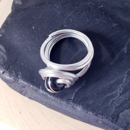 Hammered Beaded Ring