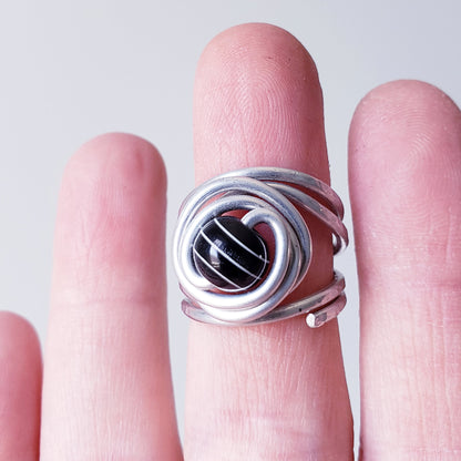 Hammered Beaded Ring