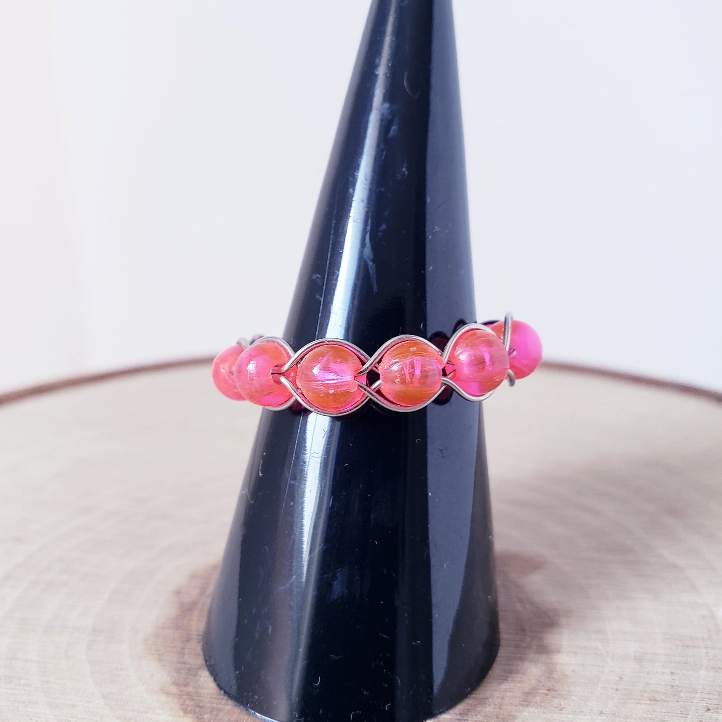 Pink Weaved Ring