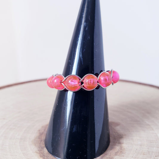Pink Weaved Ring