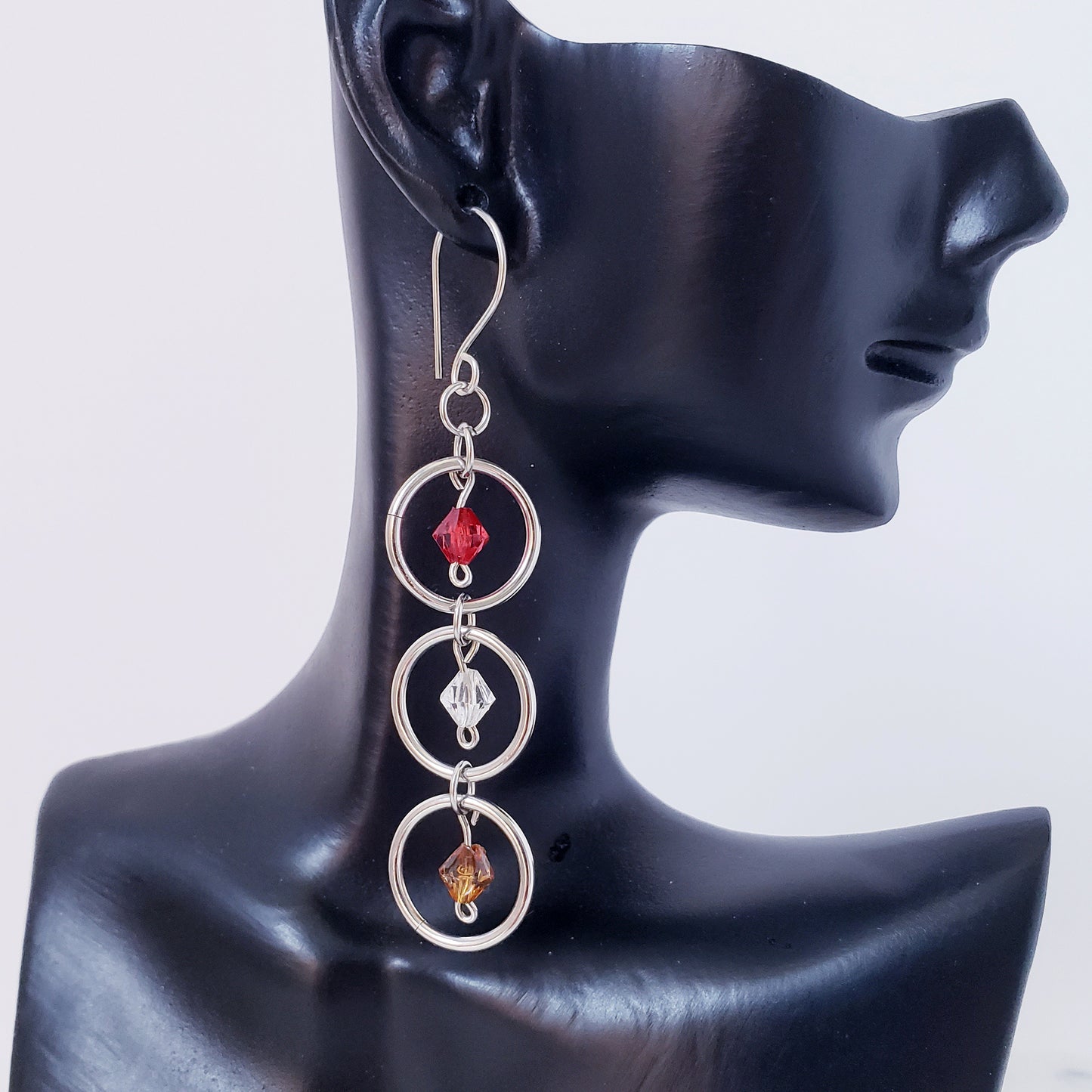 Three Ring Drop Earrings