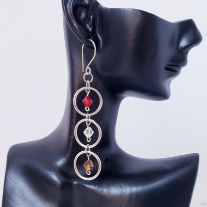 Three Ring Drop Earrings
